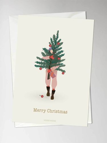 Karte mit Briefumschlag *MERRY CHRISTMAS TREE & GIRL* VISSEVASSE