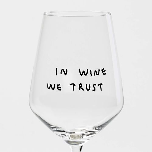 Weinglas *IN WINE WE TRUST* by Johanna Schwarzer x selekkt